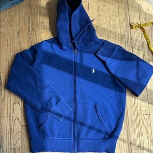 Polo Blue Hoodie with Logo Size Medium